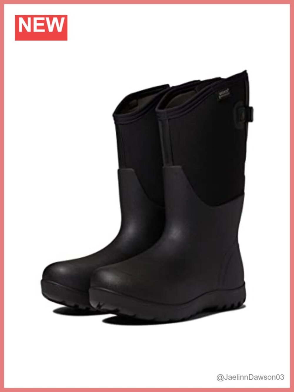 Waterproof Pull-On Rain Boots Calf High Adjustable
